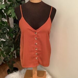Paper Crane button down camisole Woman’s Small cinnamon burnt orange col…
